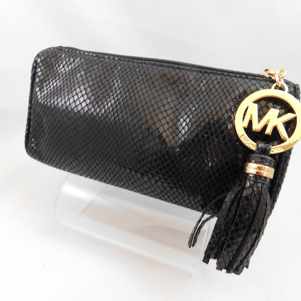 Michael Kors Snakeskin Python Travel Makeup Pouch